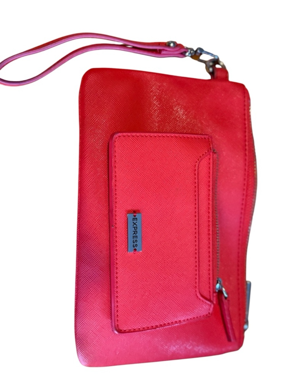 Express Red 2 piece set Zip Wristlet Clutch with Front Pocket change purse pouch